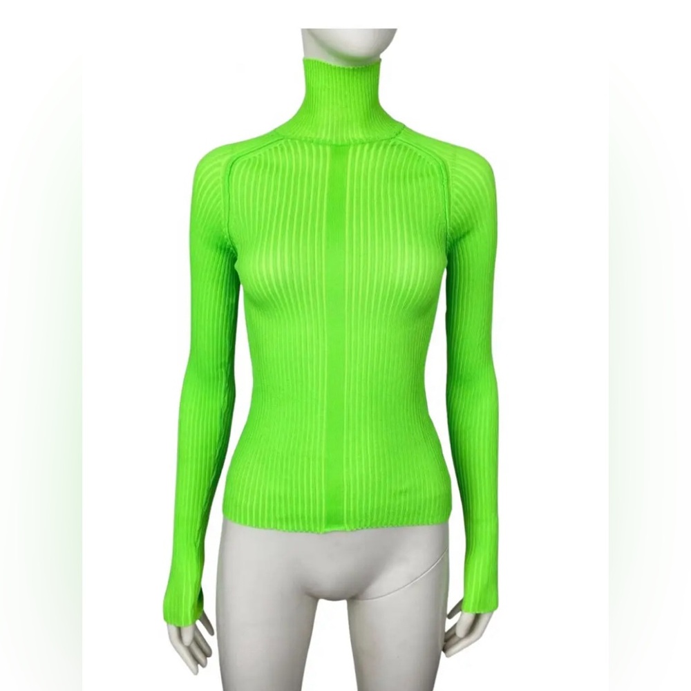 Acne bright green knit turtleneck